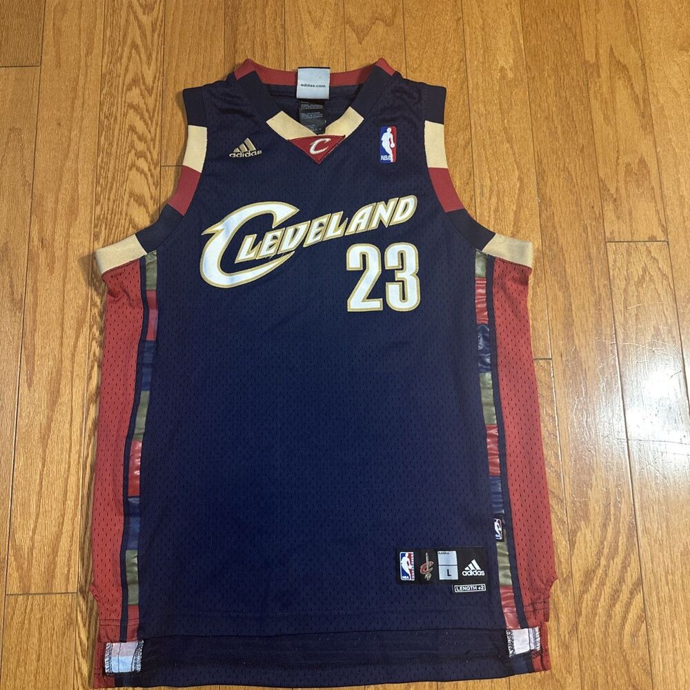 Youth VINTAGE 2005 Adidas LeBron James Cleveland Cavaliers Jersey L Swingman